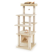 Multi-level Cat Tree with Swaying Aerial Condo and Exploration Hole