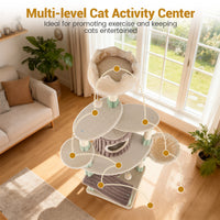 Large Cat Tree for Indoor Kittens 163 cm Tall Kitty Tower with 2 Condos