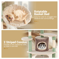 Large Cat Tree for Indoor Kittens 163 cm Tall Kitty Tower with 2 Condos