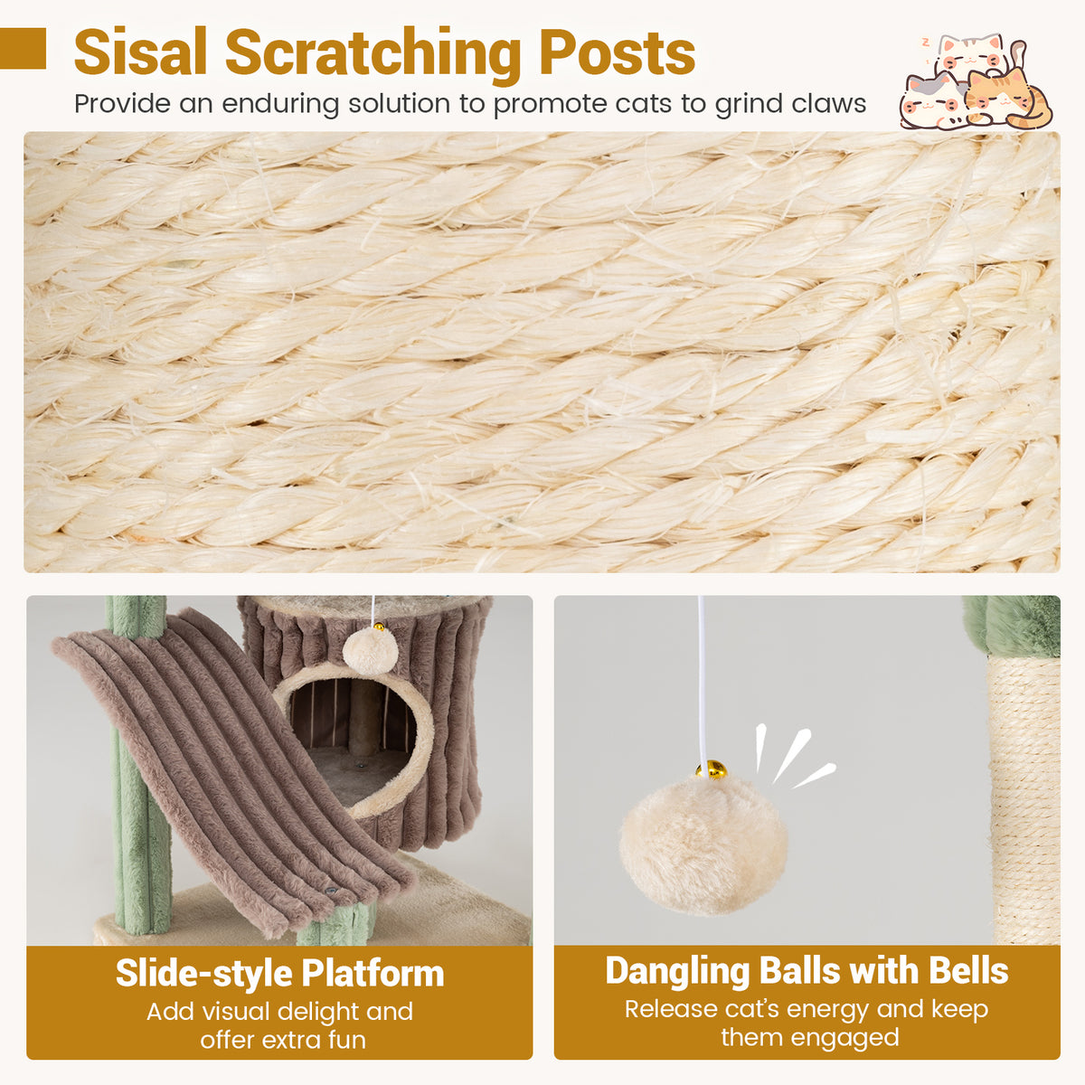 Large Cat Tree for Indoor Kittens 163 cm Tall Kitty Tower with 2 Condos