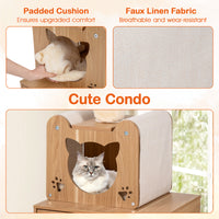 Floor to Ceiling Cat Tree for Indoor Cats, 256-275 CM Height Adjustable Tall Cat Tower