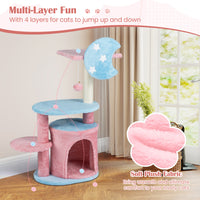 85 CM Cute Aesthetic Cat Tree with Sisal Scratching Post and Condo