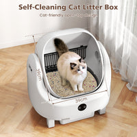 Self-Cleaning Open-Top Cat Litter Box with Odor-Free and Low-Noise