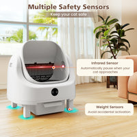 Self-Cleaning Open-Top Cat Litter Box with Odor-Free and Low-Noise