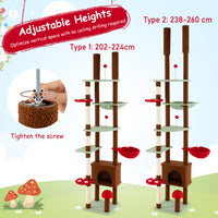 Floor to Ceiling Cat Tree, 238-260 CM Height Mushroom Cat Tower