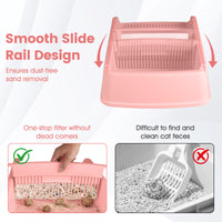 Semi-auto Open-top Cat Litter Box with High Side, Splash-Proof Cat Toilet