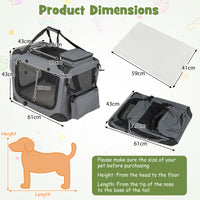 61/72/84/91cm Collapsible Soft Dog Crate with Mesh Windows for Small/Medium/Large Dogs and Cats