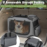 61/72/84/91cm Collapsible Soft Dog Crate with Mesh Windows for Small/Medium/Large Dogs and Cats
