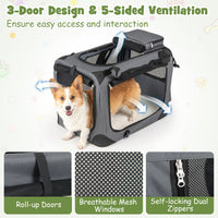 61/72/84/91cm Collapsible Soft Dog Crate with Mesh Windows for Small/Medium/Large Dogs and Cats