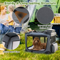 61/72/84/91cm Collapsible Soft Dog Crate with Mesh Windows for Small/Medium/Large Dogs and Cats