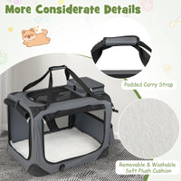 61/72/84/91cm Collapsible Soft Dog Crate with Mesh Windows for Small/Medium/Large Dogs and Cats