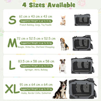 61/72/84/91cm Collapsible Soft Dog Crate with Mesh Windows for Small/Medium/Large Dogs and Cats