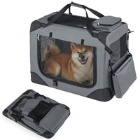 61/72/84/91cm Collapsible Soft Dog Crate with Mesh Windows for Small/Medium/Large Dogs and Cats