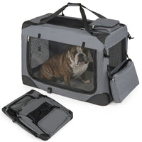 61/72/84/91cm Collapsible Soft Dog Crate with Mesh Windows for Small/Medium/Large Dogs and Cats