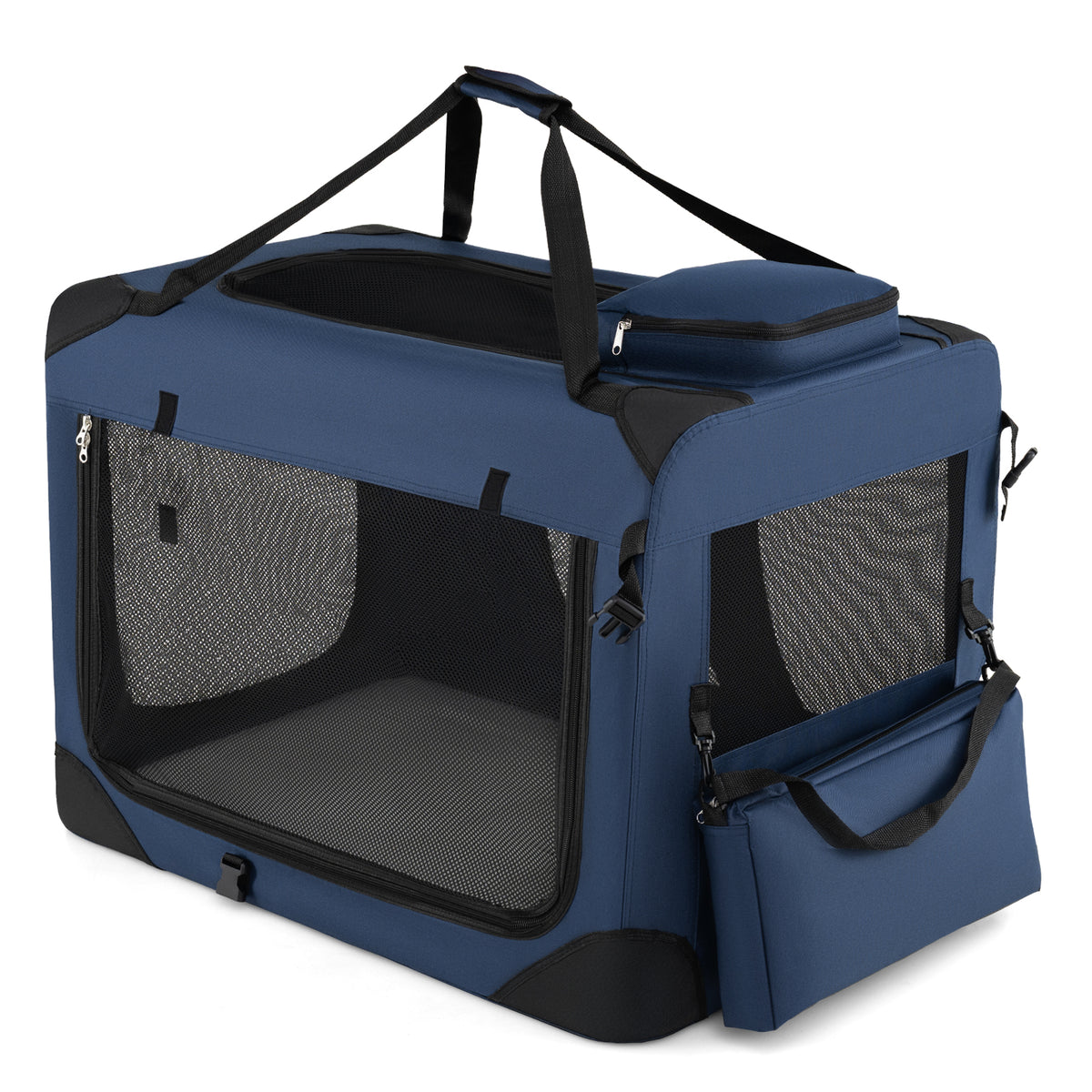 61/72/84/91cm Collapsible Soft Dog Crate with Mesh Windows for Small/Medium/Large Dogs and Cats