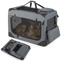 61/72/84/91cm Collapsible Soft Dog Crate with Mesh Windows for Small/Medium/Large Dogs and Cats
