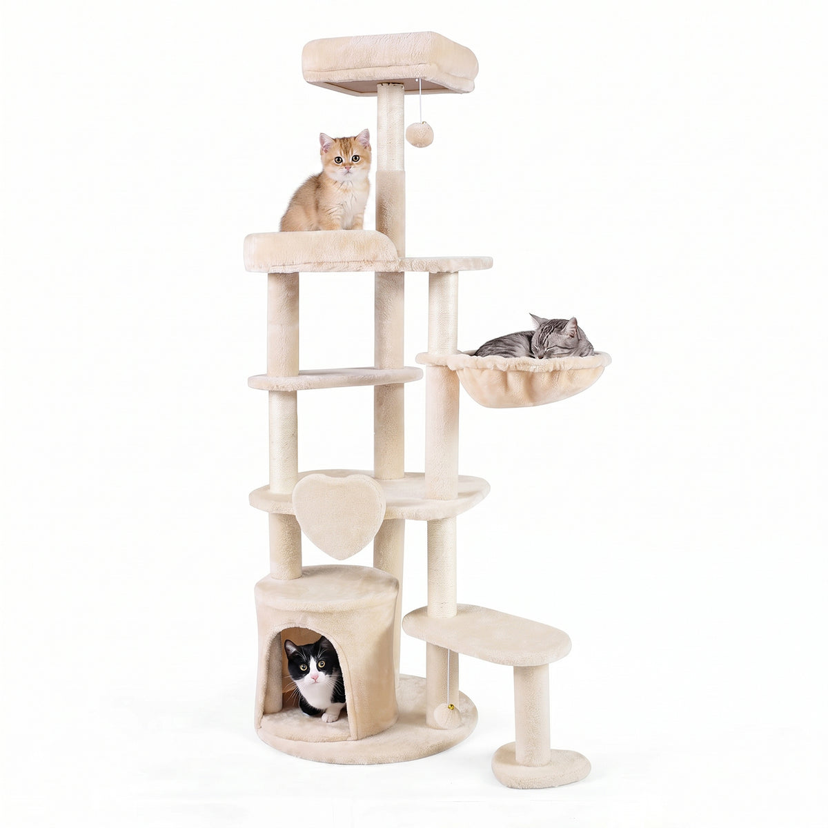 Large Multi-Level Cat Tree Cat Tower with Scratching Posts