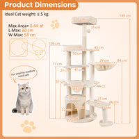 Large Multi-Level Cat Tree Cat Tower with Scratching Posts