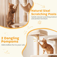 168 cm Tall Multi-Level Cat Tower with 2 Perches