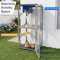 182 CM Large Wooden Cat Enclosure on Wheels with Resting Box