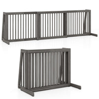 3 Panel Folding Wood Pet Slide Gate with Adjustable Length for Dogs