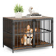 Heavy-duty Dog Crate Furniture, 100 cm Dog Kennel with Dual Lockable Double Doors