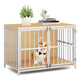 Heavy-duty Dog Crate Furniture, 100 cm Dog Kennel with Dual Lockable Double Doors