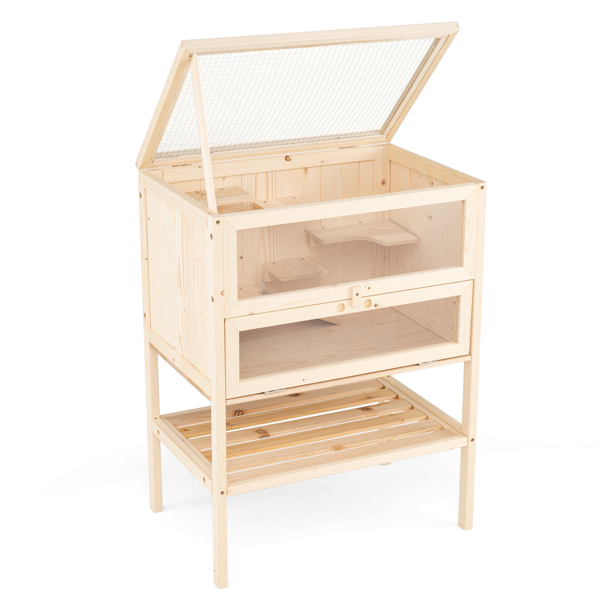 80 cm Freestanding Hamster Cage, Wooden Hamster Habitat Playpen