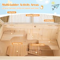80 cm Freestanding Hamster Cage, Wooden Hamster Habitat Playpen