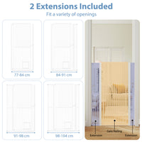 150 cm/171 cm Extra Tall Pet Gate, Heavy-Duty Metal Cat Gate w/ 77 cm-104 cm Wide Opening