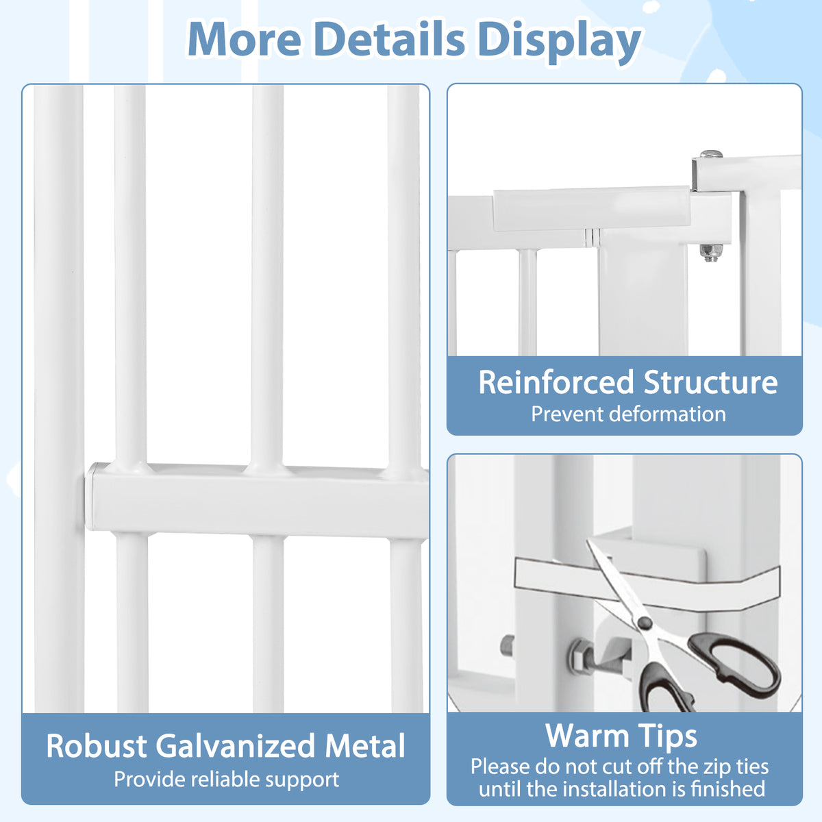 150 cm/171 cm Extra Tall Pet Gate, Heavy-Duty Metal Cat Gate w/ 77 cm-104 cm Wide Opening
