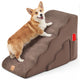 Foam Pet Stairs Set w/5-Tier & 3-Tier Dog Ramps, Non-Slip & Gentle-Slope Wide Dog Steps