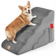 Foam Pet Stairs Set w/5-Tier & 3-Tier Dog Ramps, Non-Slip & Gentle-Slope Wide Dog Steps