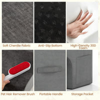 4-Tier High Density Foam Dog Ramps, Extra Wide Pet Stairs with Non-slip Bottom for High Beds & Couches