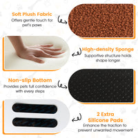 2-tier Foam Dog Ramp with Non-Slip Bottom and Washable Cover for Sofa