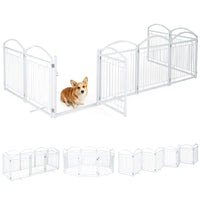 360/480x81cm Foldable Metal Dog Gate with Door 6/8 Panels