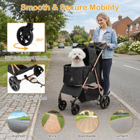 3-in-1 Pet Stroller for Dogs with Detachable Carrier and Cup Holder