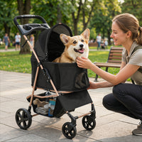 3-in-1 Pet Stroller for Dogs with Detachable Carrier and Cup Holder
