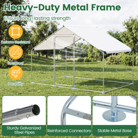 Large Metal Chicken Coop 300 x 203 x 202 CM Walk-in Chicken Run