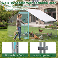 Large Metal Chicken Coop 300 x 203 x 202 CM Walk-in Chicken Run