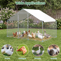 Large Metal Chicken Coop 300 x 203 x 202 CM Walk-in Chicken Run