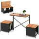 Patio Furniture Set with Raised Garden Bed Acacia Wood Outdoor Conversation Set