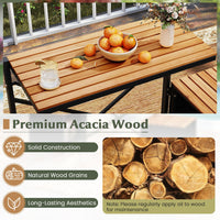 Patio Furniture Set with Raised Garden Bed Acacia Wood Outdoor Conversation Set