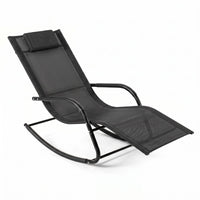 Patio Lounge Chair with Detachable Headrest and Curved Armrests for Garden