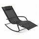 Patio Lounge Chair with Detachable Headrest and Curved Armrests for Garden