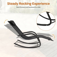 Patio Lounge Chair with Detachable Headrest and Curved Armrests for Garden