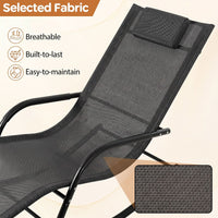 Patio Lounge Chair with Detachable Headrest and Curved Armrests for Garden