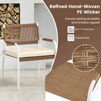 Patio Furniture Set with Soft Seat Cushions and Tempered Glass Table