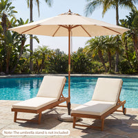 Patio Sunshade Umbrella with Pulley Lift and Bamboo Ribs