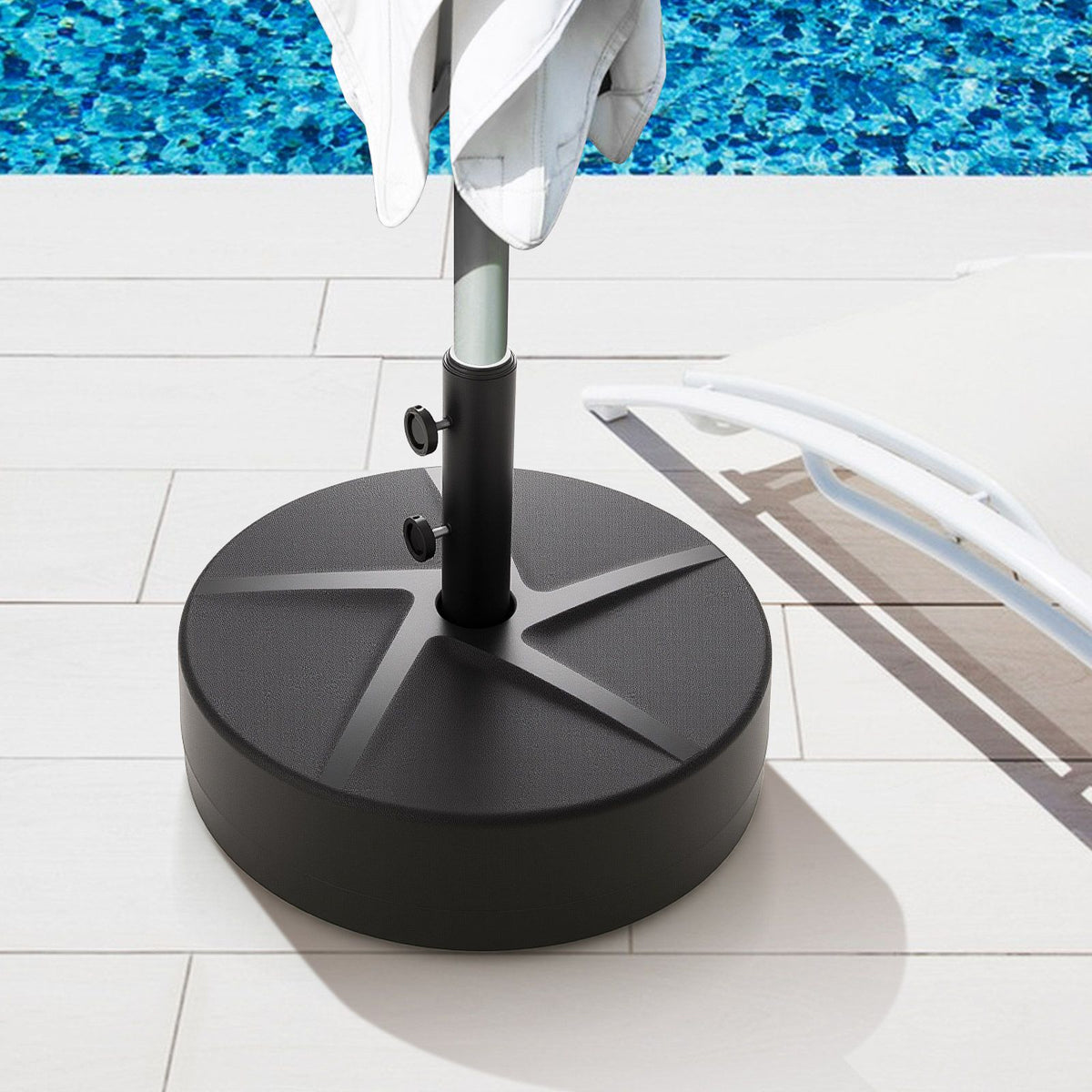 Patio Umbrella Base 40kg Capacity Water and Sand Fillable Umbrella Stand